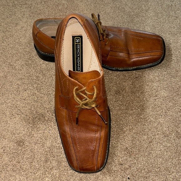 STACY ADAMS Corrado Leather Oxford Dress Shoes Cognac Brown 23274-03 Size 10M main image 9